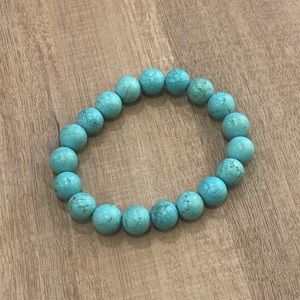 Teal Colored Stone Stretchy Bracelet